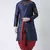 Navy embroidered dupion silk kurta set