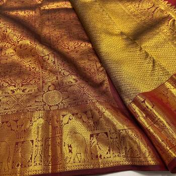 Maroon color art silk blend sarees with blouse 1
