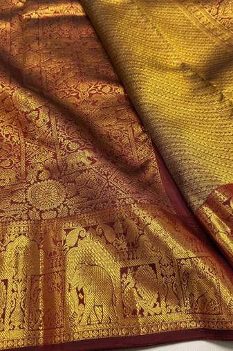 Maroon color art silk blend sarees with blouse