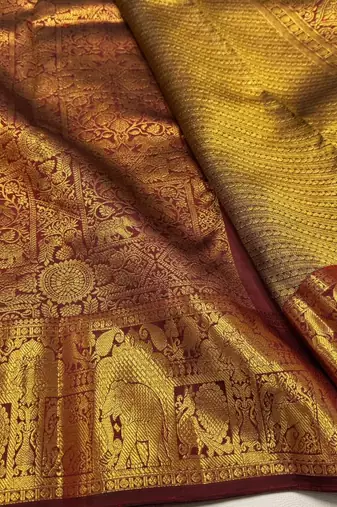 Maroon color art silk blend sarees with blouse