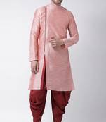 Peach dupion silk kurta set