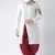 White embroidered dupion silk kurta set
