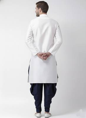 White embroidered dupion silk kurta set 2