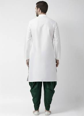White embroidered dupion silk kurta set 2