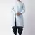 Light blue embroidered dupion silk kurta set