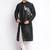 Black embroidered dupion silk kurta set