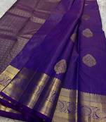 Royal Blue color art silk blend sarees with blouse