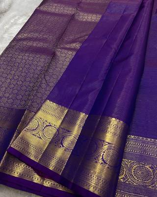 Royal Blue color art silk blend sarees with blouse 2