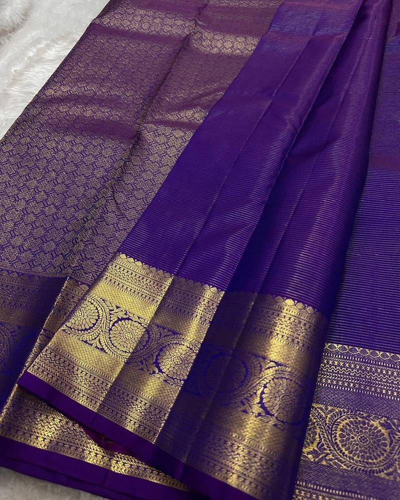 Royal Blue color art silk blend sarees with blouse