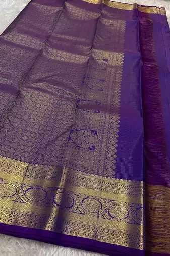 Royal Blue color art silk blend sarees with blouse