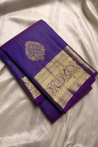 Royal Blue color art silk blend sarees with blouse