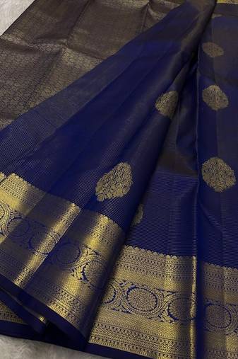  Blue color art silk blend sarees with blouse