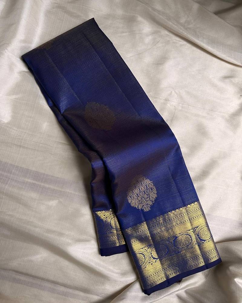  Blue color art silk blend sarees with blouse