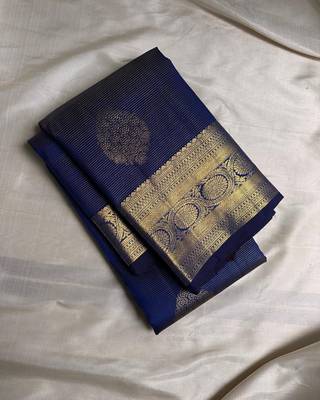  Blue color art silk blend sarees with blouse 5
