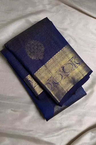  Blue color art silk blend sarees with blouse