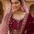  maroon embroidered velvet bridal lehenga set choli with dupatta with double dupatta