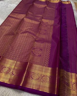 Rani color art silk blend sarees with blouse 3