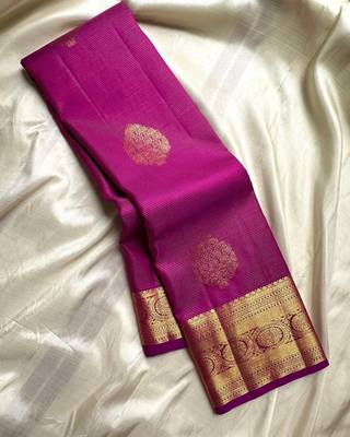 Rani color art silk blend sarees with blouse 4