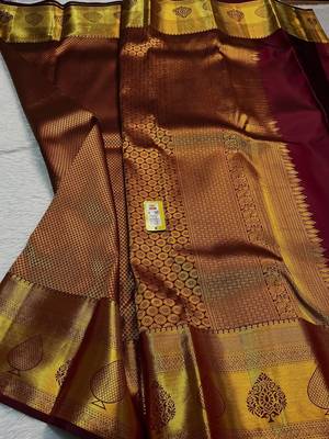 Maroon color art silk blend sarees with blouse 1