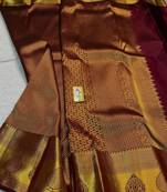 Maroon color art silk blend sarees with blouse