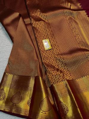 Maroon color art silk blend sarees with blouse 2