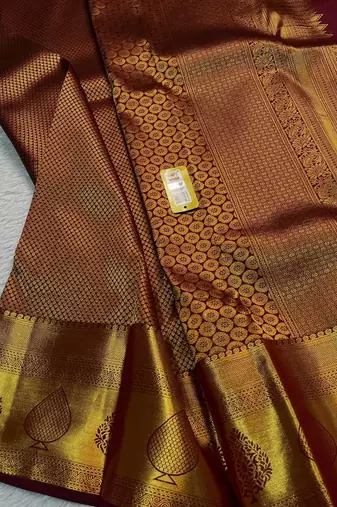 Maroon color art silk blend sarees with blouse