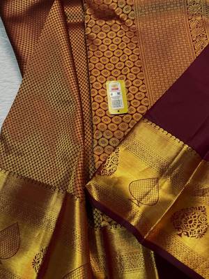 Maroon color art silk blend sarees with blouse 3