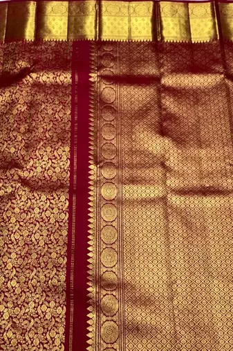 Red color art silk blend sarees with blouse