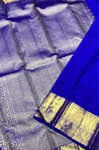 Royal Blue color art silk blend sarees with blouse