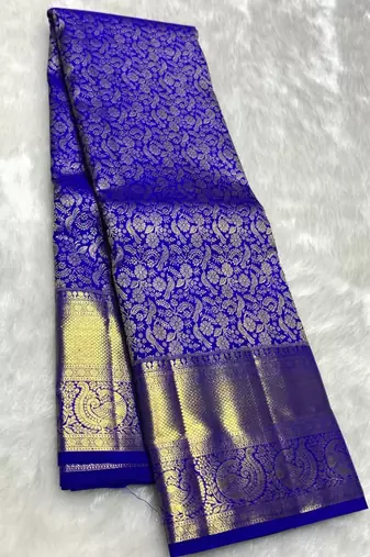 Royal Blue color art silk blend sarees with blouse