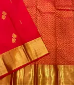 Red color art silk blend sarees with blouse