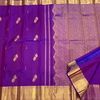 Blue color art silk blend sarees with blouse 2