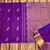 Blue color art silk blend sarees with blouse