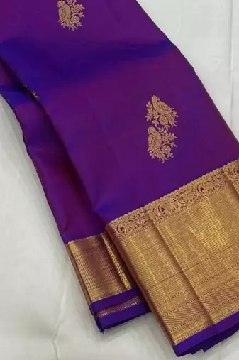 Blue color art silk blend sarees with blouse