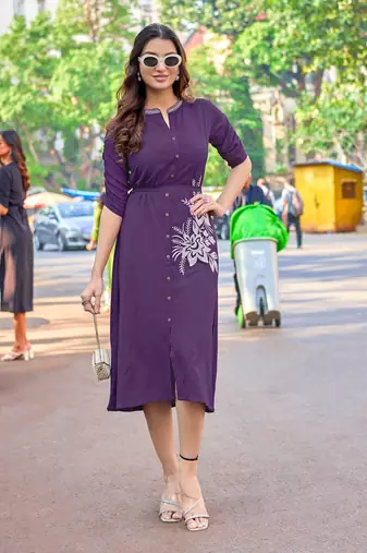 Women Floral Embroidered Puff Sleeves Fit & Flare Dress