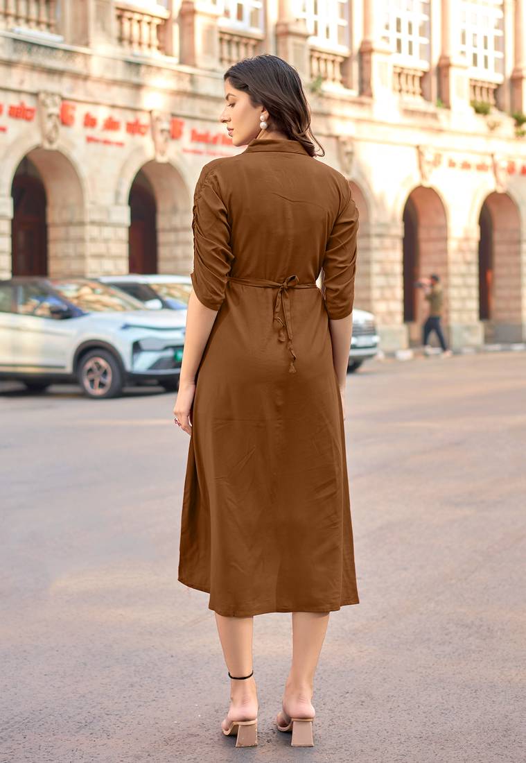 Women Floral Embroidered Puff Sleeves Fit & Flare Dress