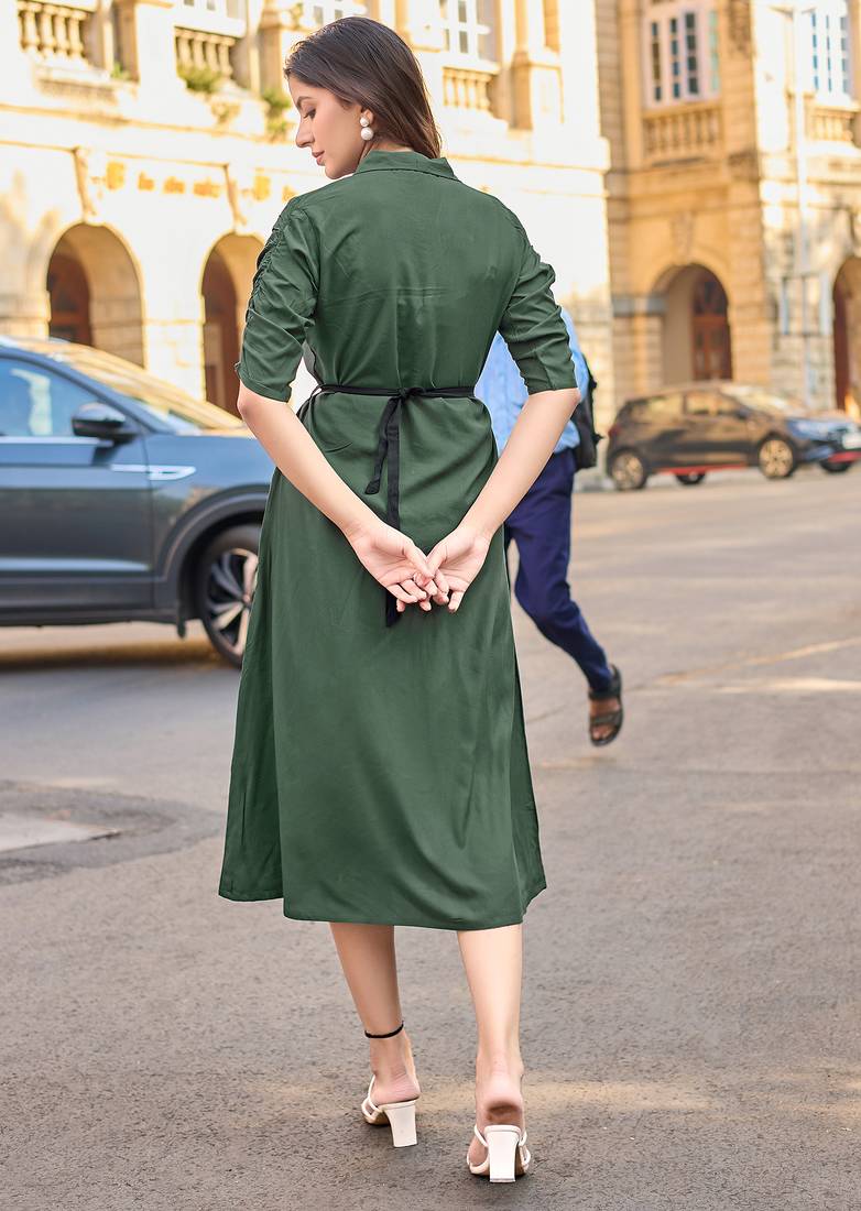 Women Floral Embroidered Puff Sleeves Fit & Flare Dress