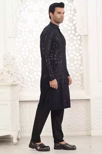 Arruga stylish black sequins kurta pajama