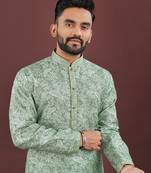 Light green digital print kurta