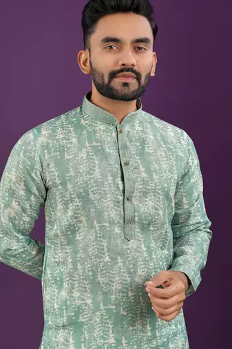 Sea green digital print kurta