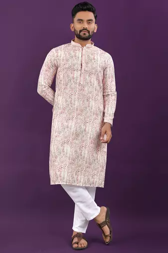 Light pink digital print kurta