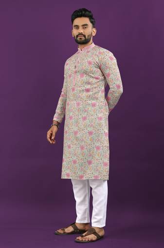 Pink digital print kurta