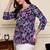 Purple women's cotton jaipuri printed short top