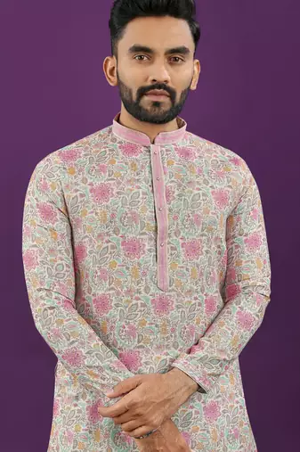 Pink digital print kurta