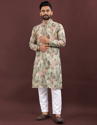 Brown digital print kurta 1