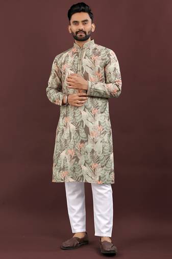 Brown digital print kurta