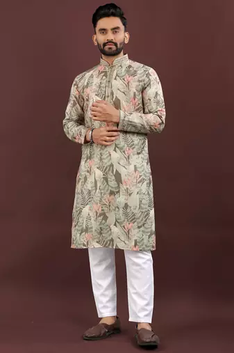 Brown digital print kurta