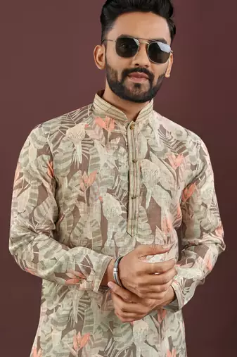 Brown digital print kurta