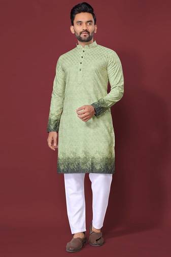 Green multicolour kurta