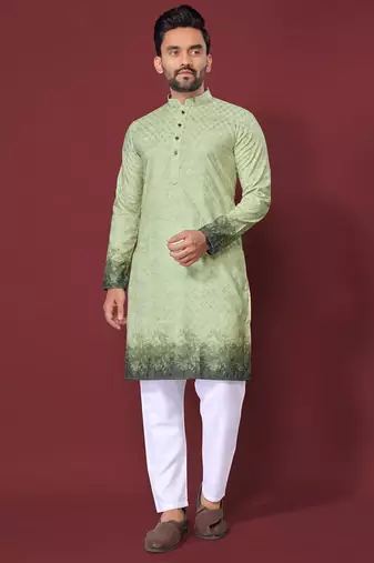 Green multicolour kurta